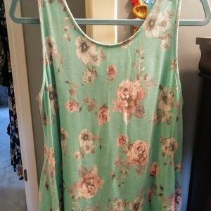 Key Hole Floral Sleeveless Dress
